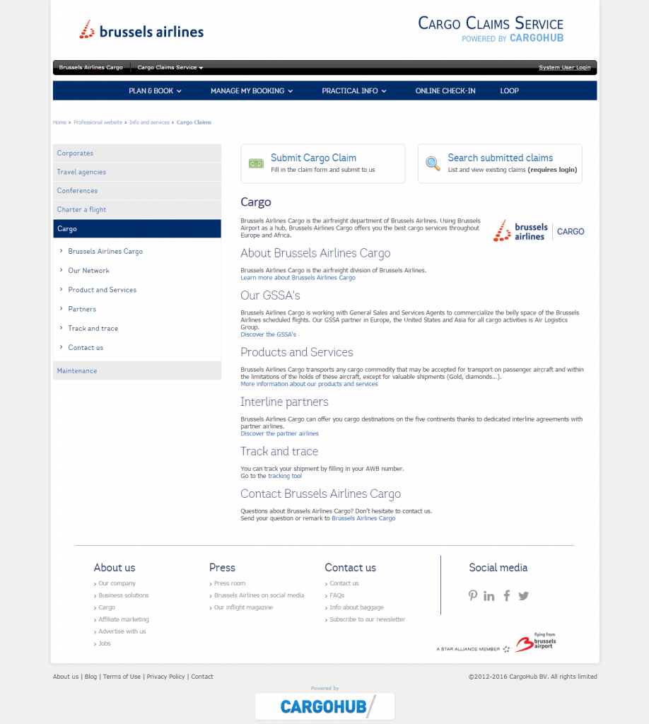 Brussels Airlines portal